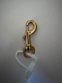 Shiny Gold Brass Snap Hook with Round Ring