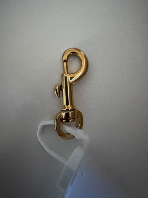 Shiny Gold Brass Snap Hook with Round Ring