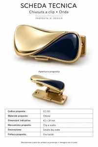Wave-Inspired Brass Bag Clip Closure